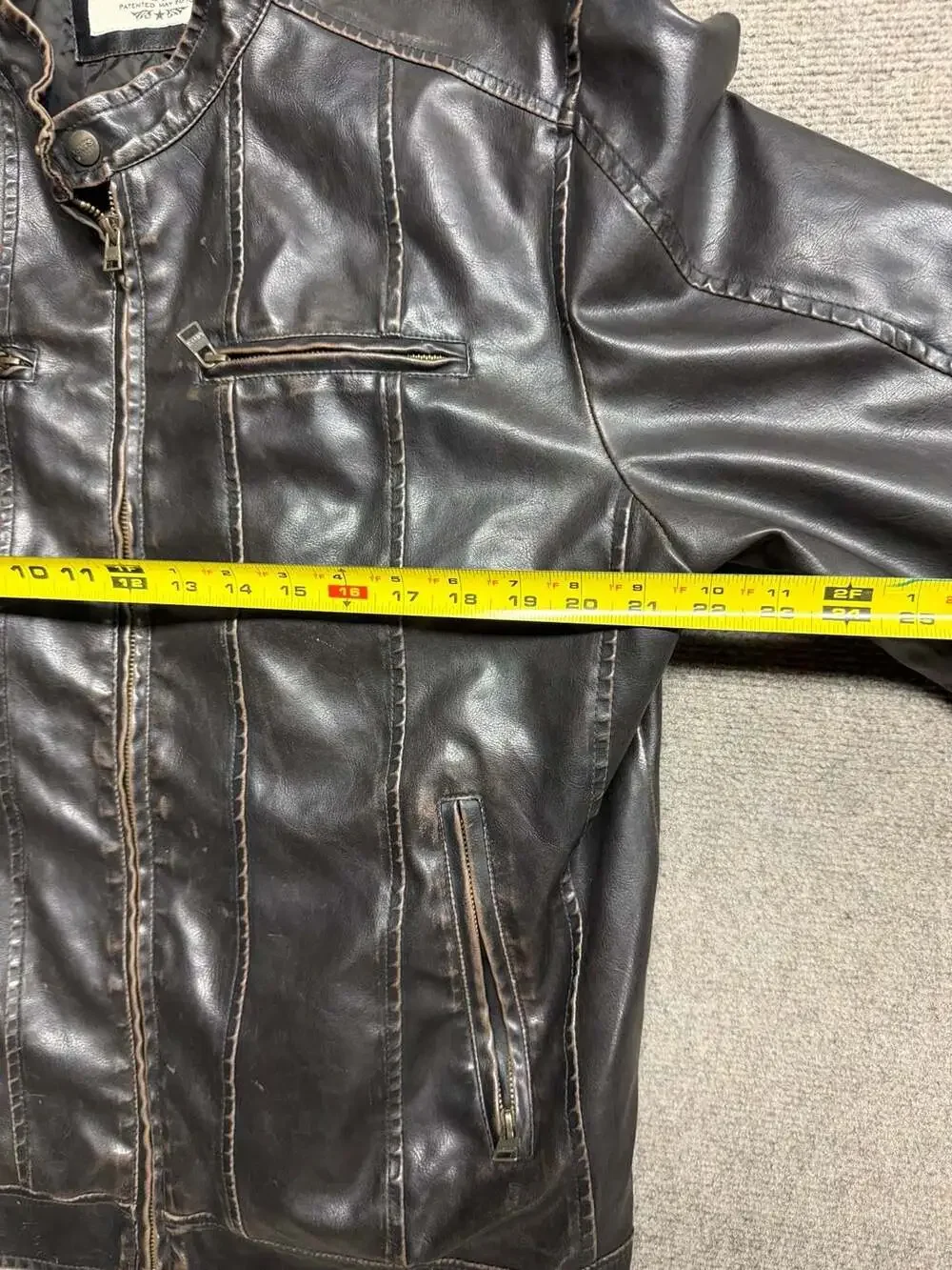 Levi's Faux Leather Jacket Size L Brown Motorcycle Biker